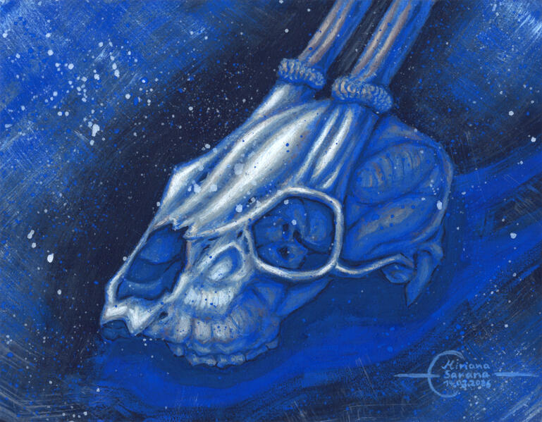 - Deer Skull In Blue -